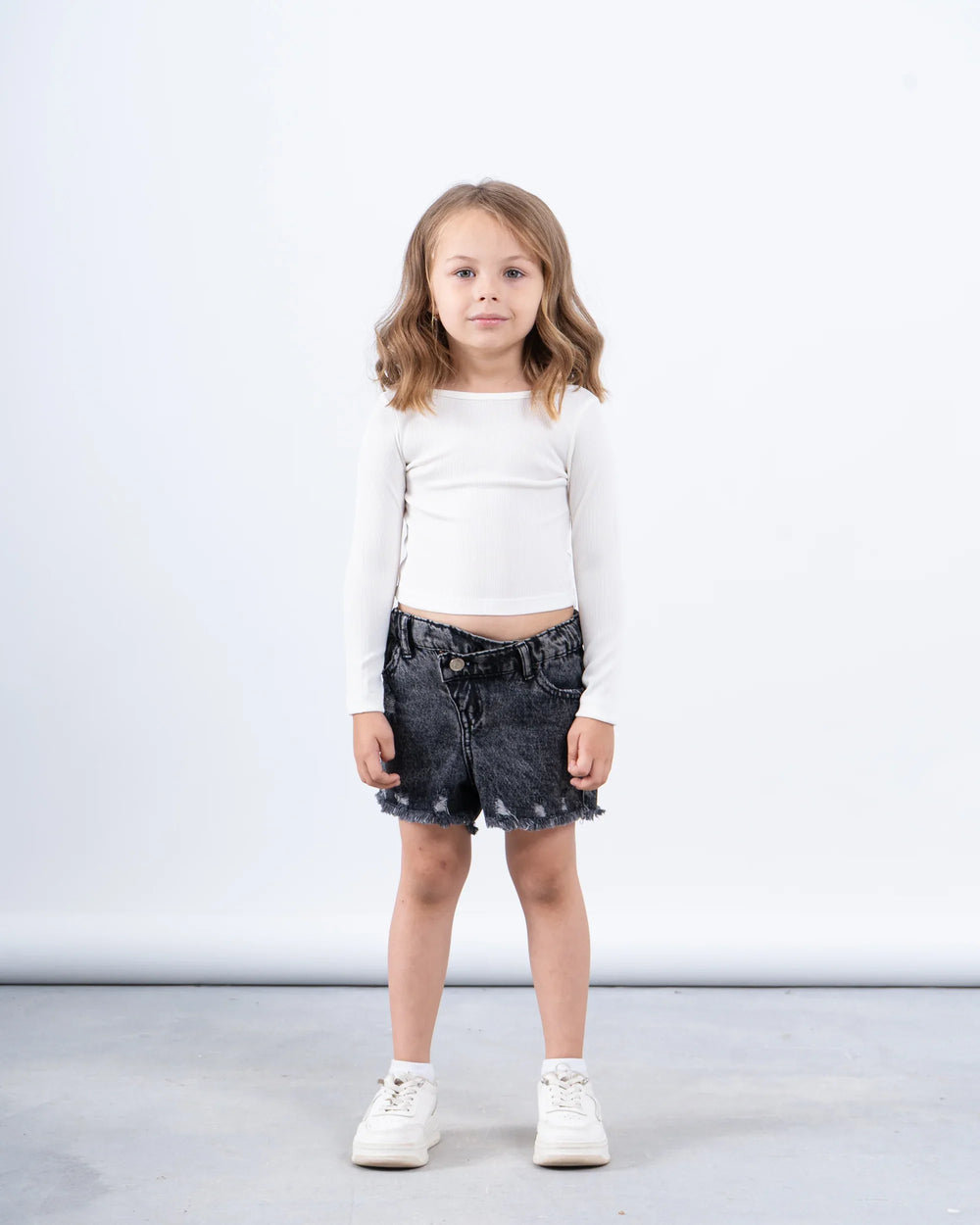 Ribbed Long Sleeve Cross-Back Top - Venti