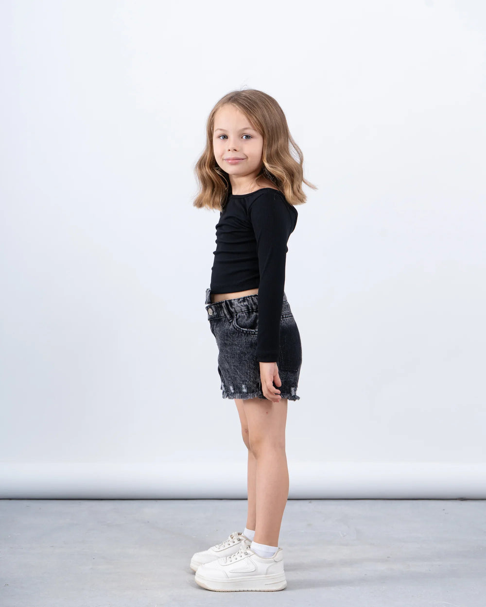 Ribbed Long Sleeve Cross-Back Top - Venti