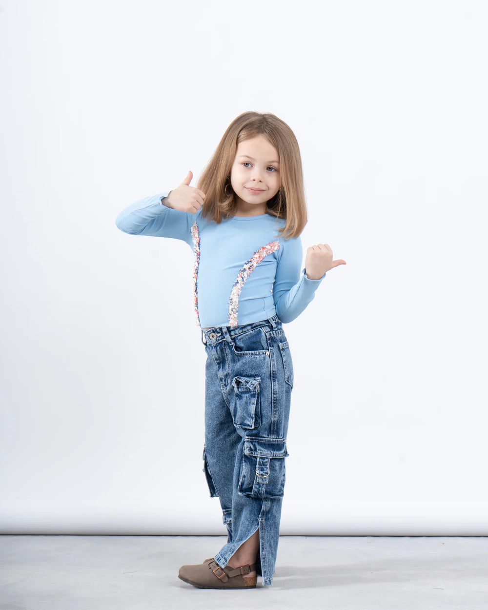 Long Sleeve Ribbed Top With Details - Venti