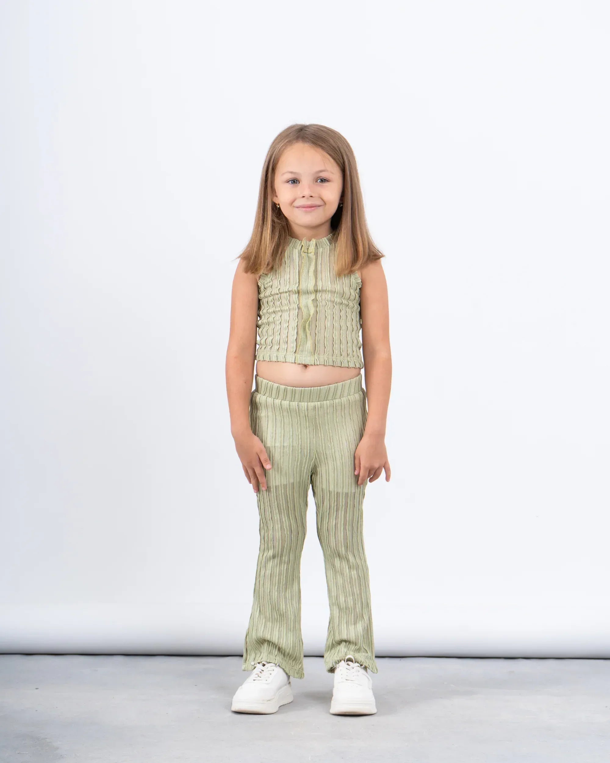 Textured Sheer Flared Pants - Venti