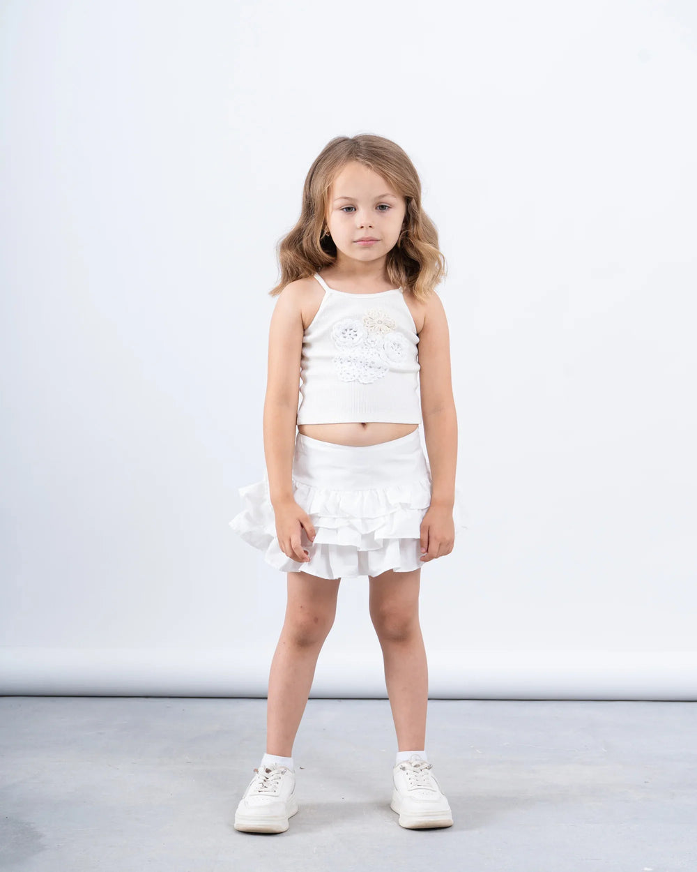 Crochet Flower Ribbed Halter Top - Venti