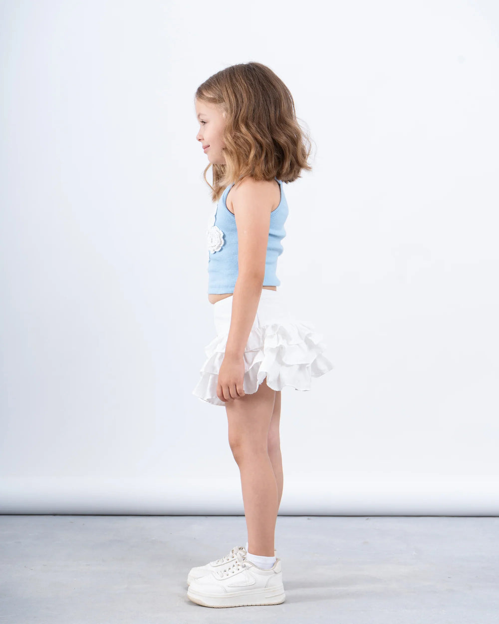 Crochet Flower Ribbed Halter Top - Venti