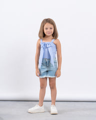 Striped Bow-Front Sparkling Top 