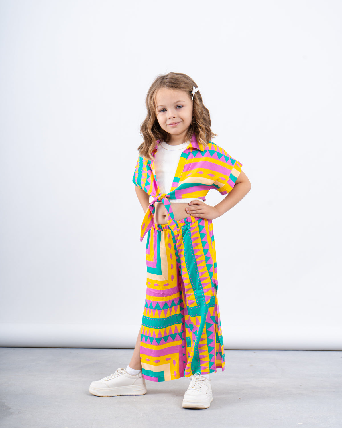 Printed Tie-Front Shirt