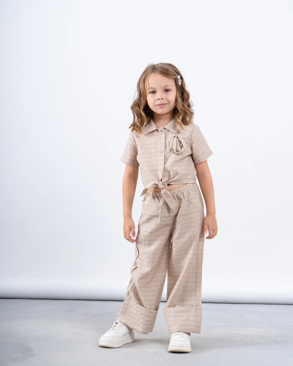 Linen Striped Tie-Front Shirt - Venti