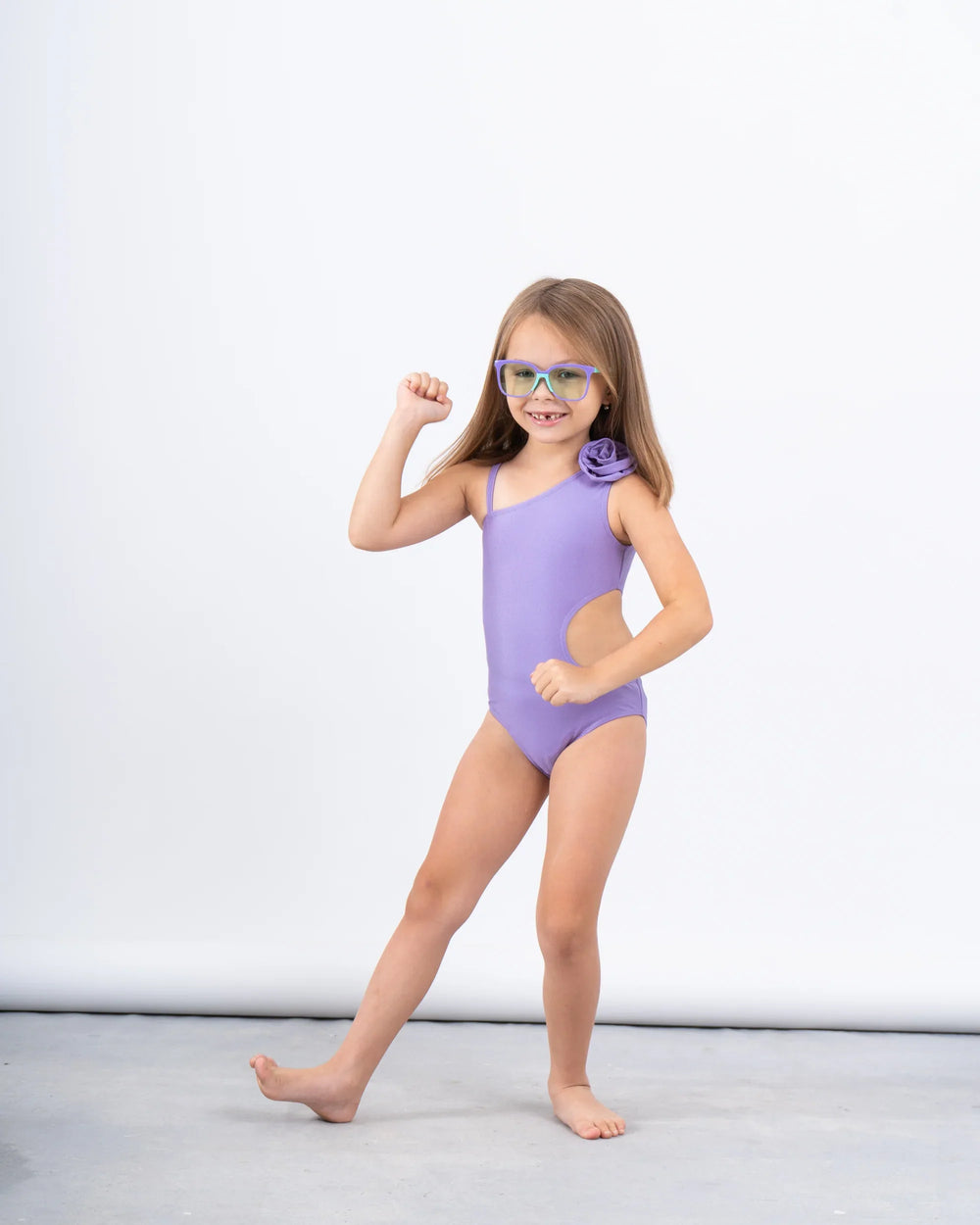 One-Shoulder Swimsuit With Flower Detail - Venti