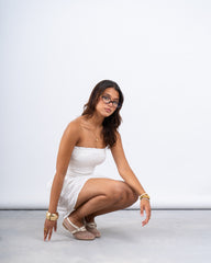 Smocked Strapless Mini Dress