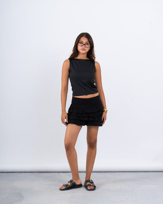Tiered Ruffle Mini Skirt