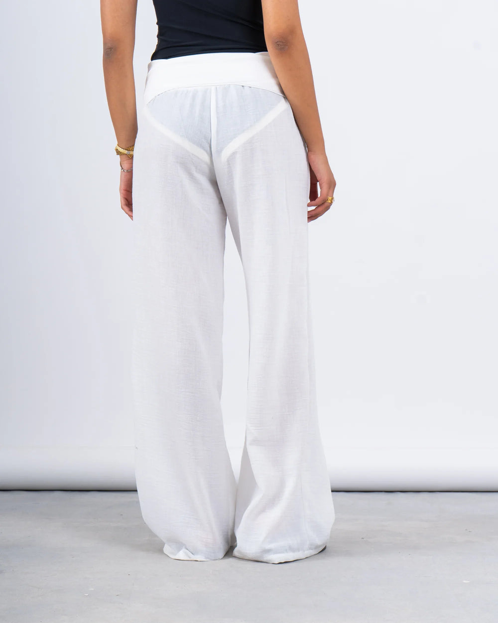 High-Waist Linen Wide-Leg Pants - Venti