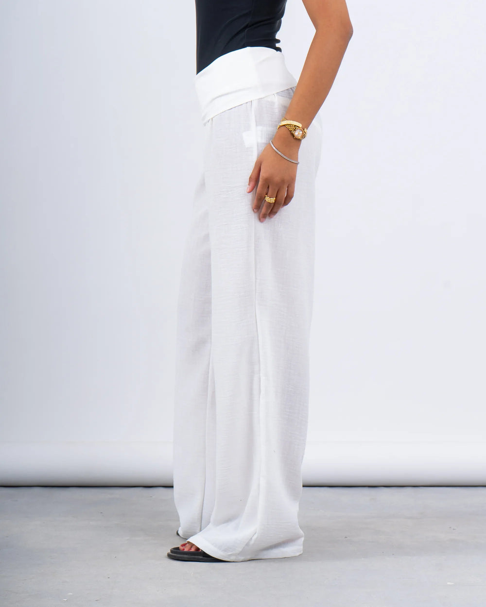 High-Waist Linen Wide-Leg Pants - Venti