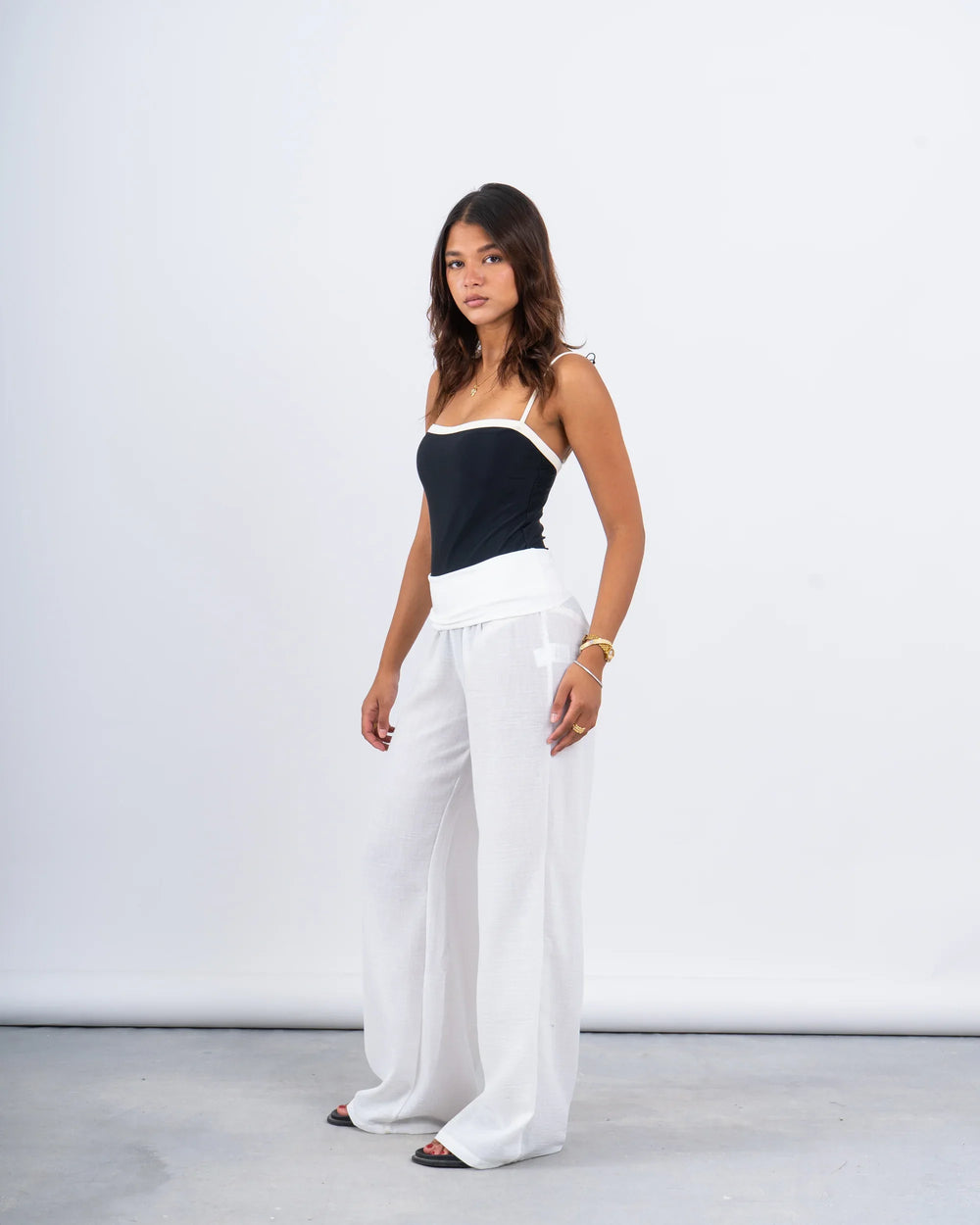 High-Waist Linen Wide-Leg Pants - Venti