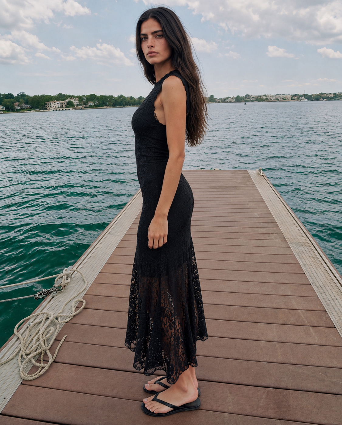 Women lace maxi dress