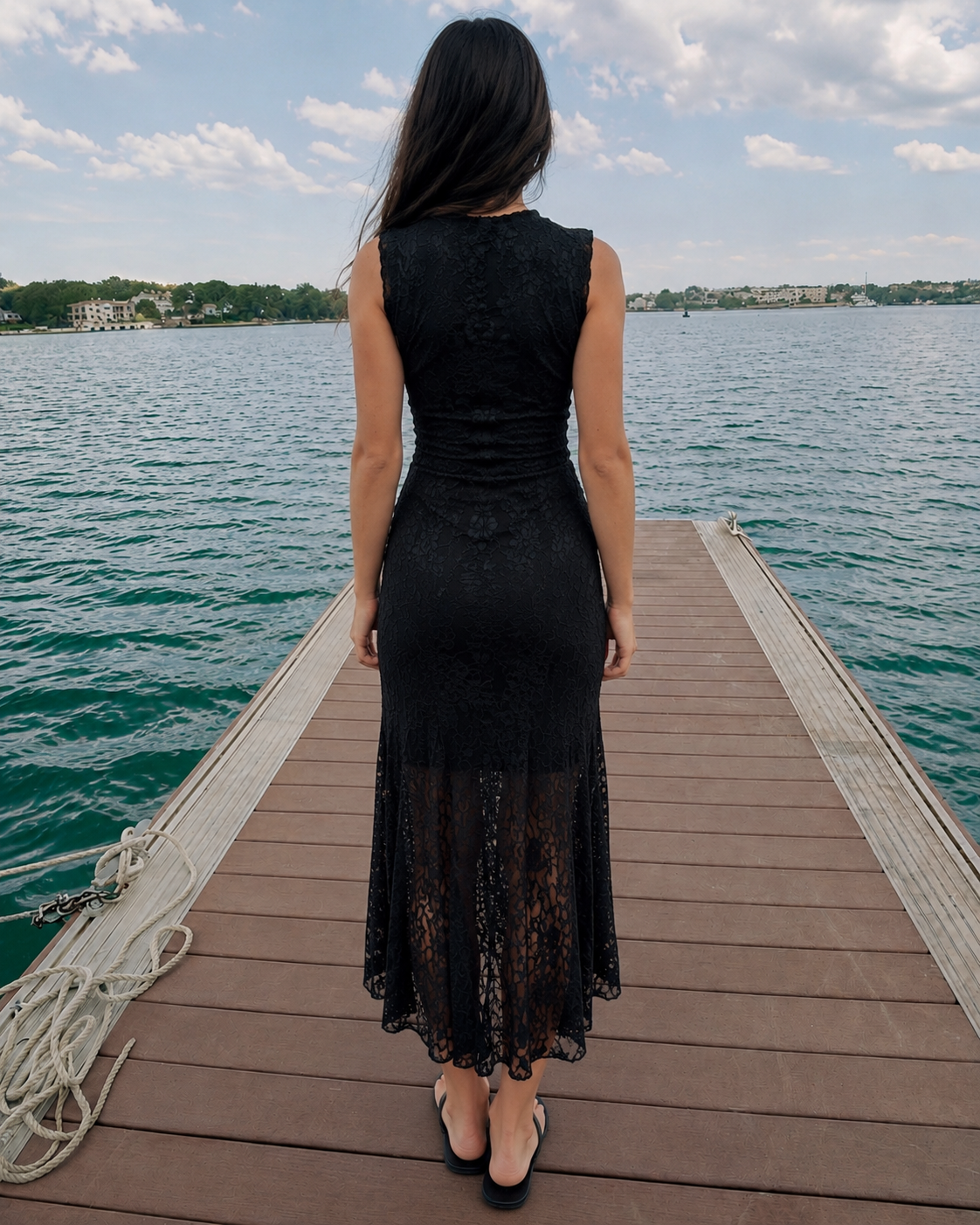 Women lace maxi dress