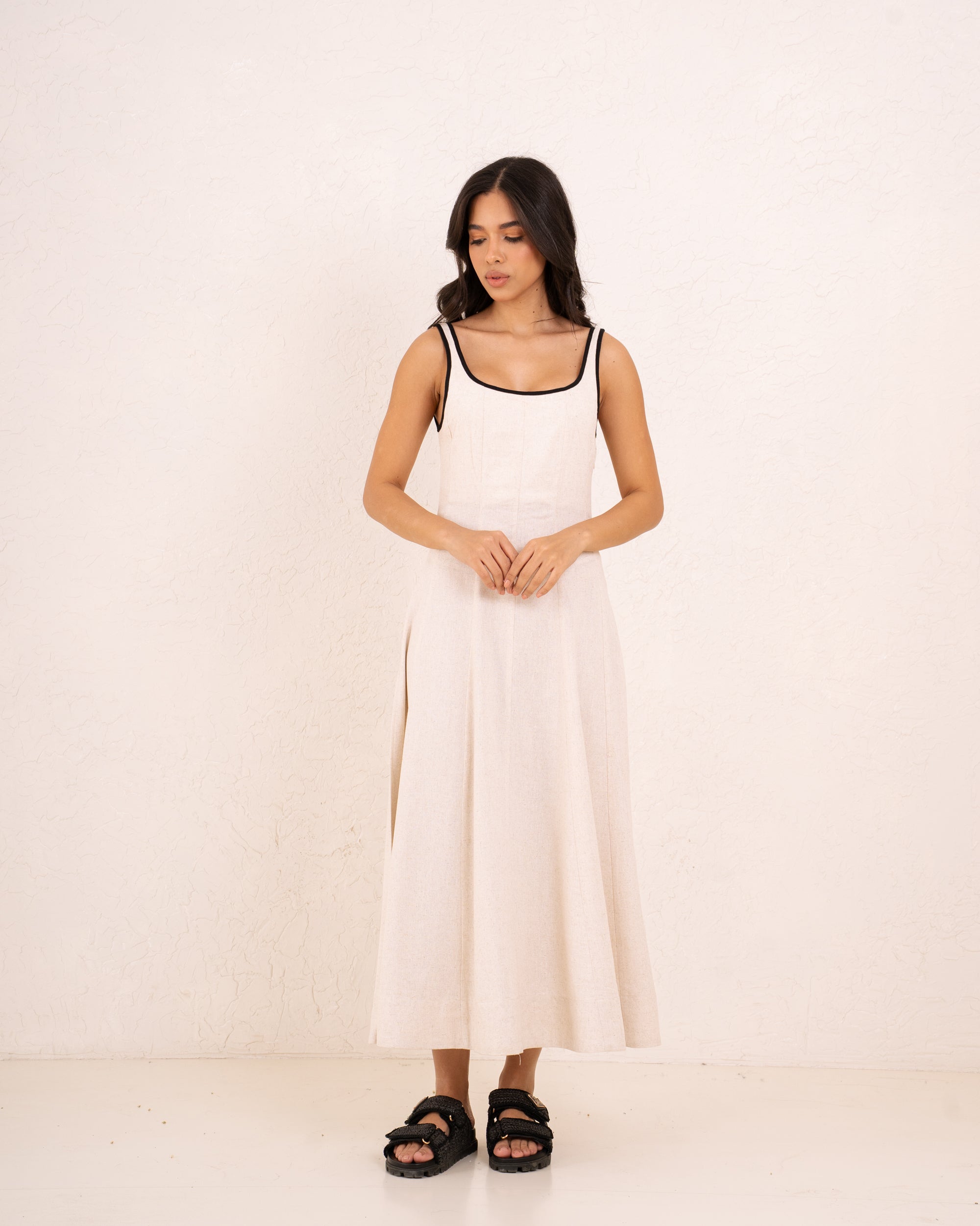 Women linen contrast