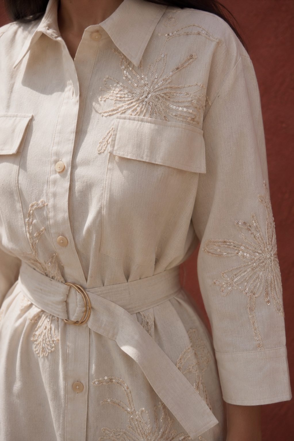 Women's Handmade Linen Mini Dress