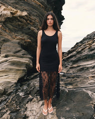 Women ribbed block lace