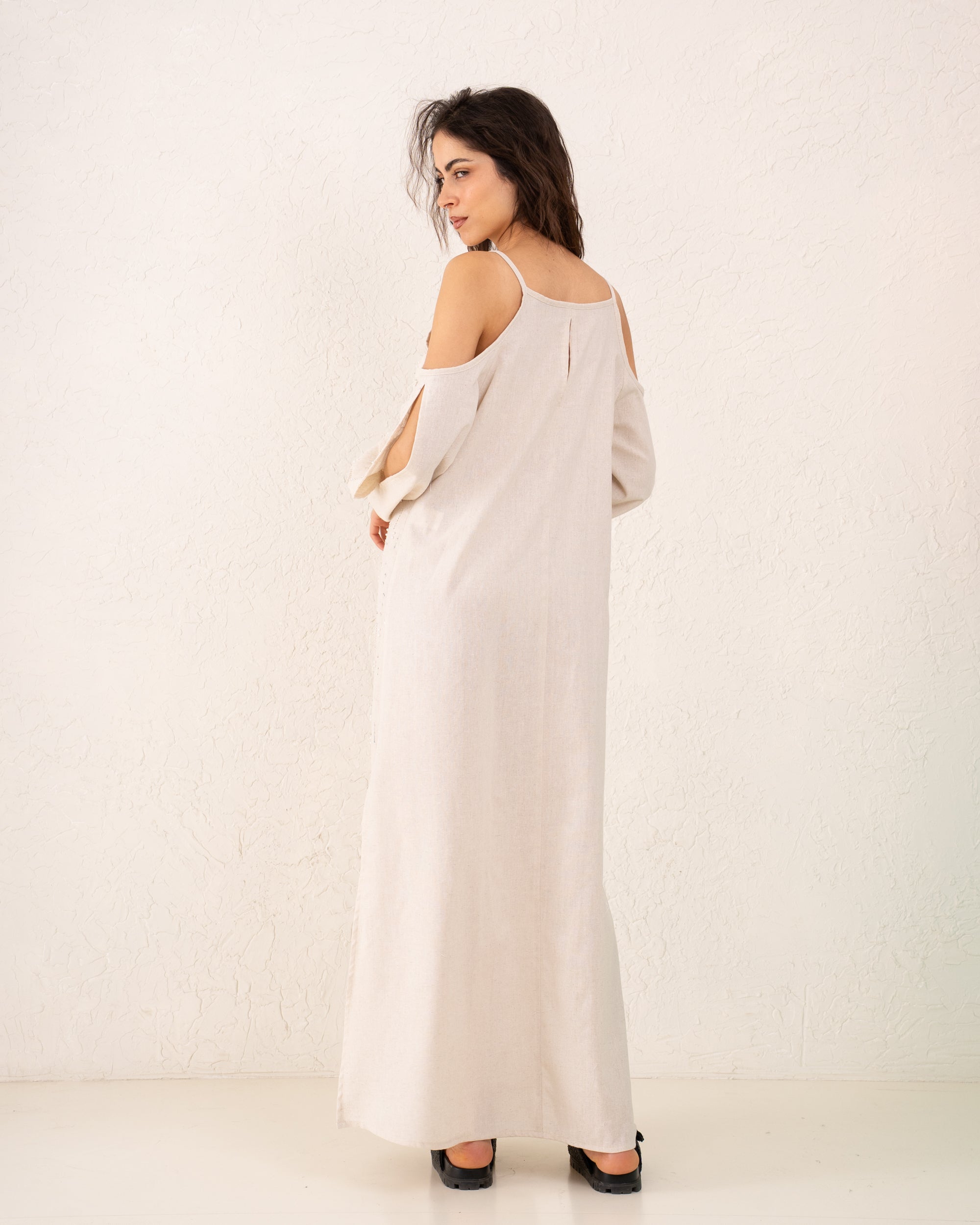 Women Linen sparkled maxi Dress