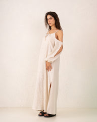 Women Linen sparkled maxi Dress