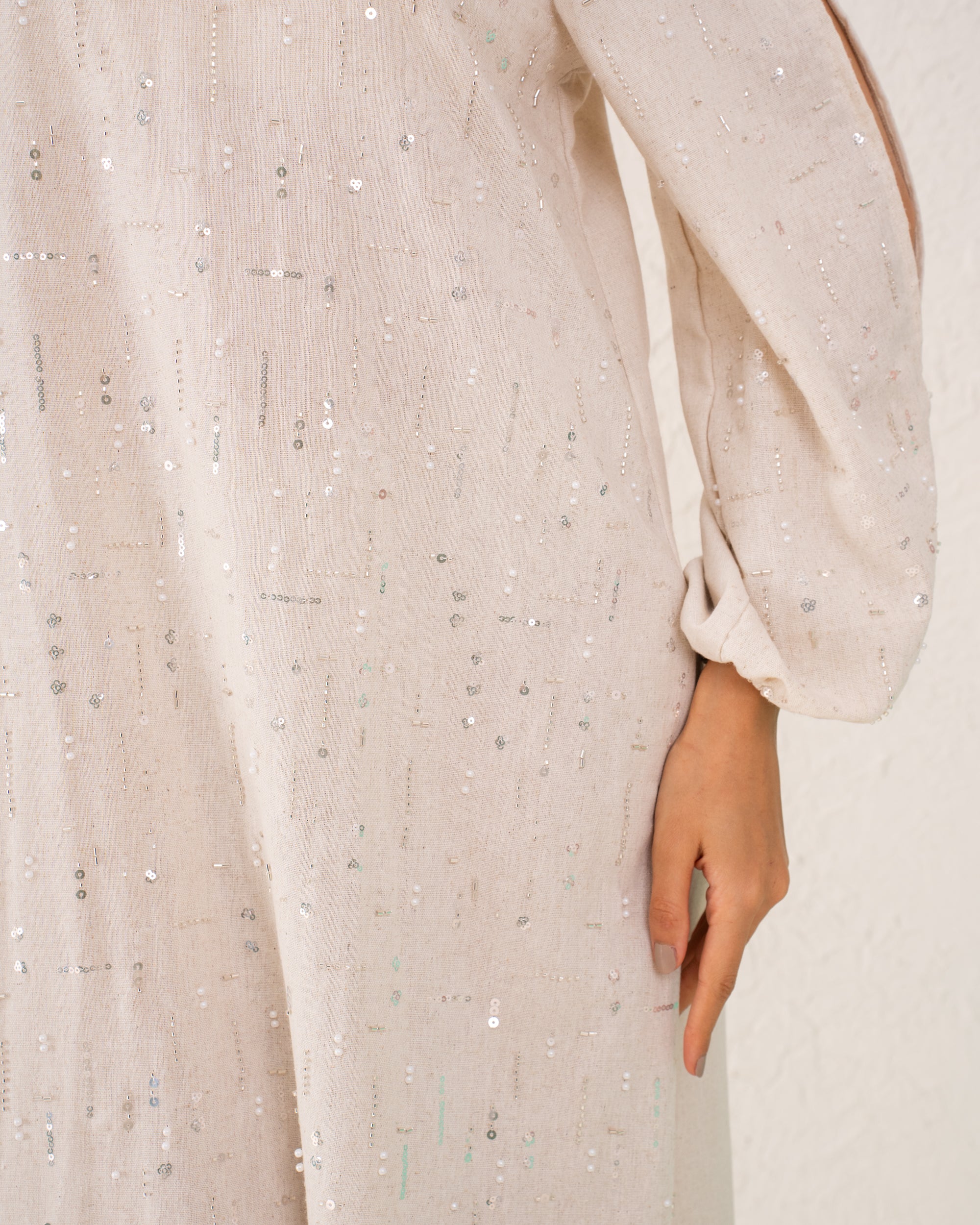 Women Linen sparkled maxi Dress