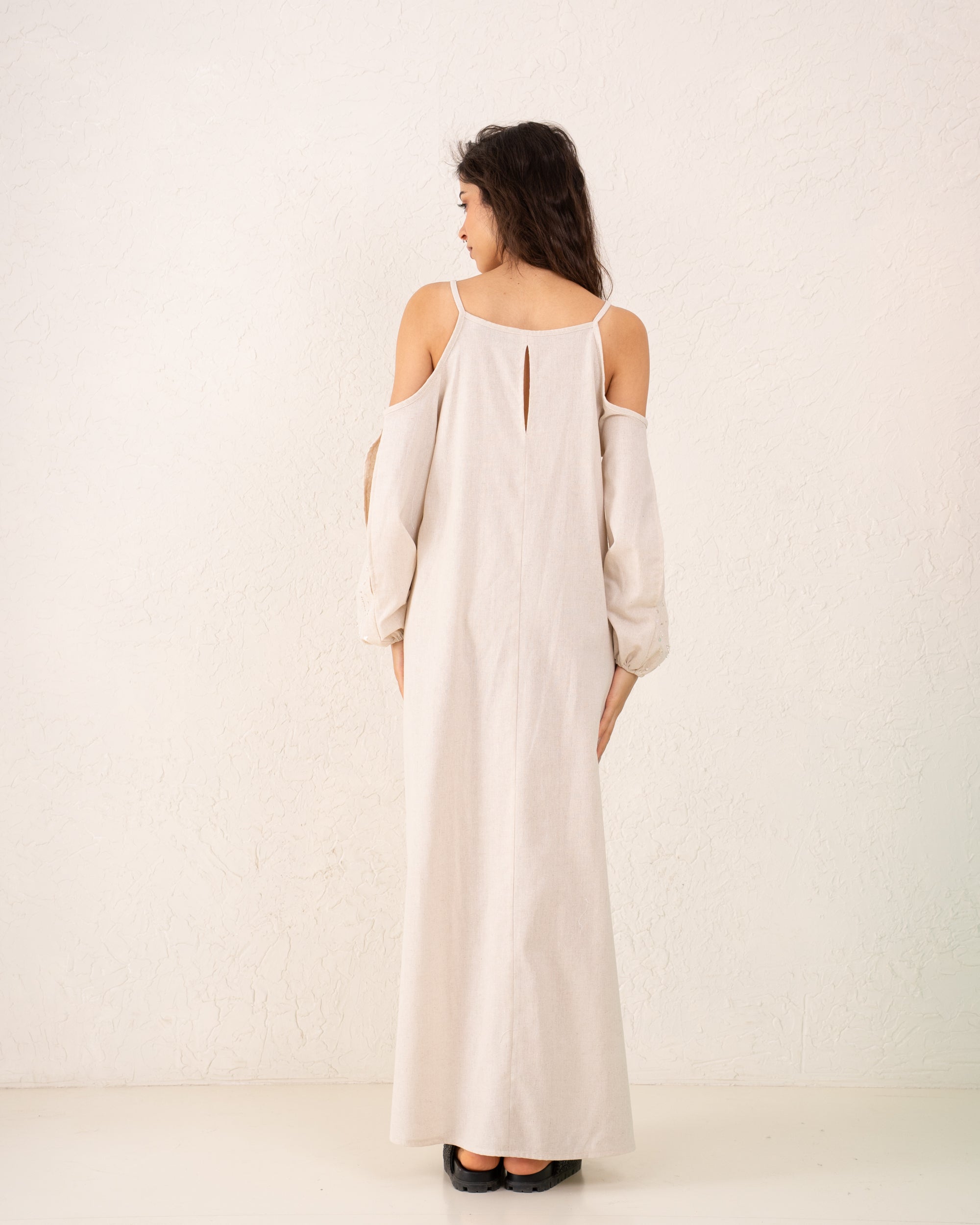 Women Linen sparkled maxi Dress