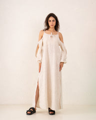 Women Linen sparkled maxi Dress