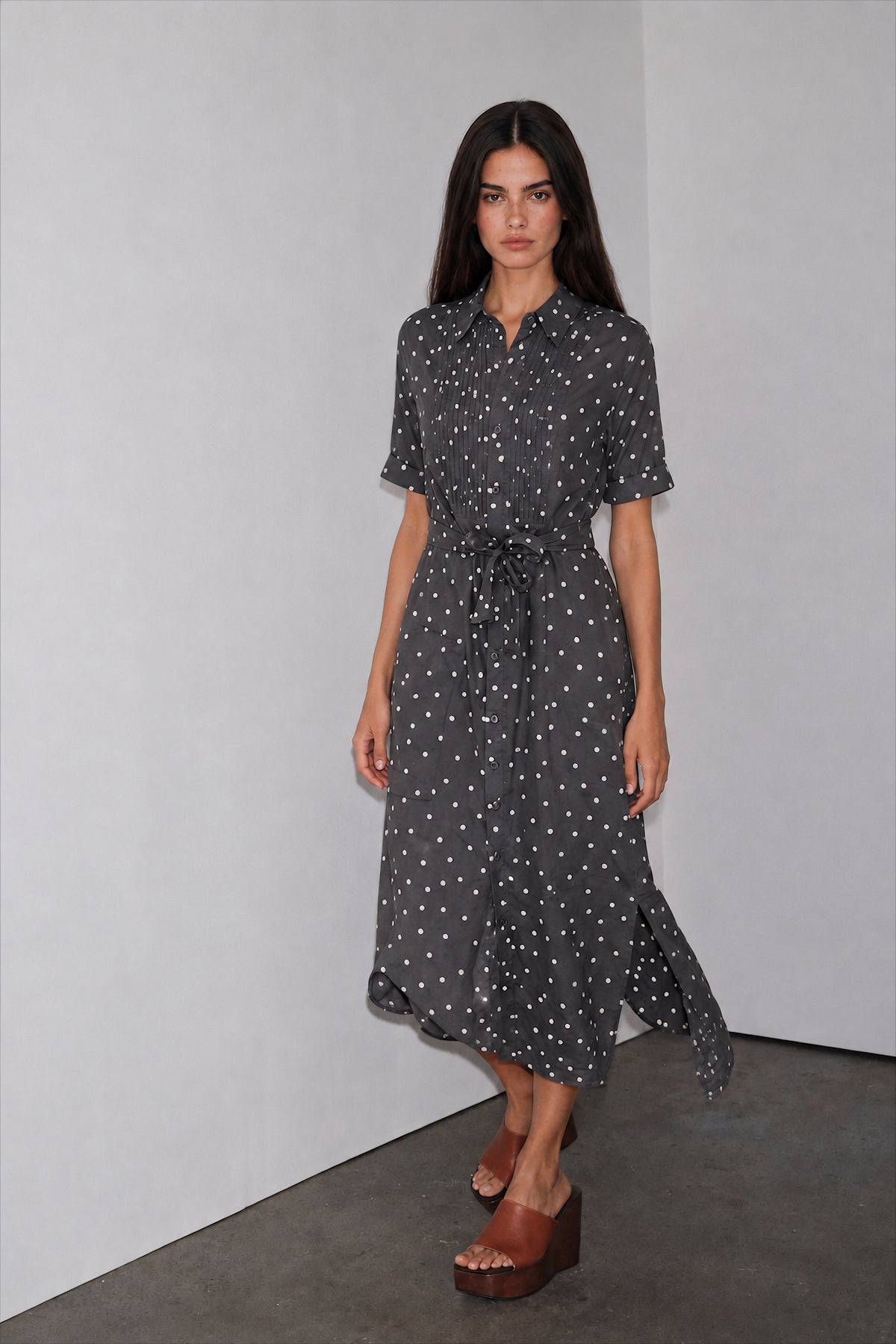 Women Polka Long Shirt