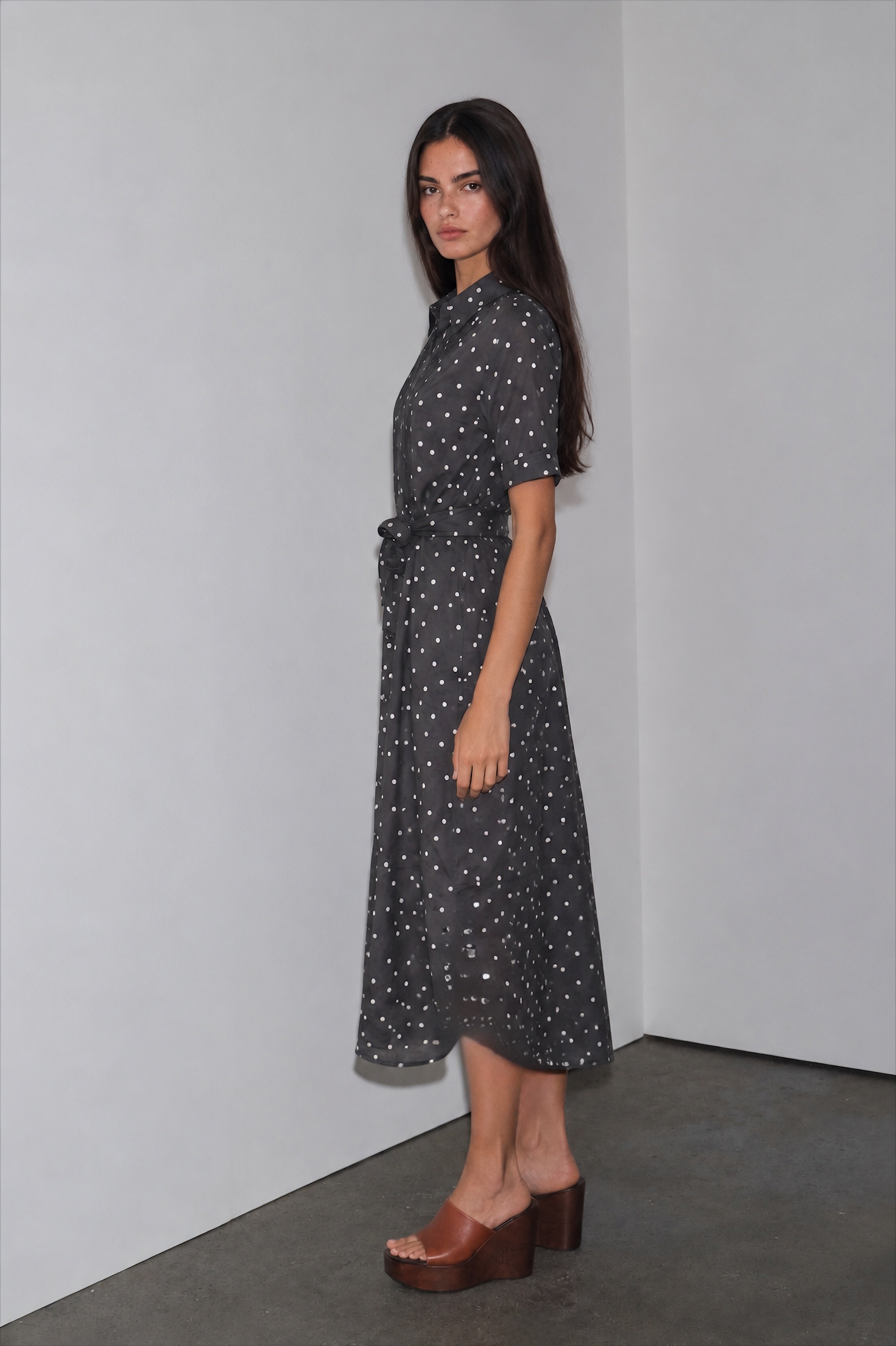 Women Polka Long Shirt