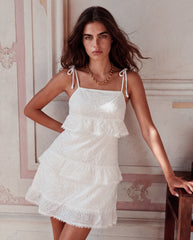 Girl eyelit embroidery ruffles