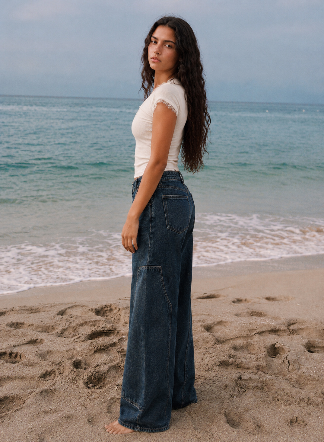 Women carpenter denim
