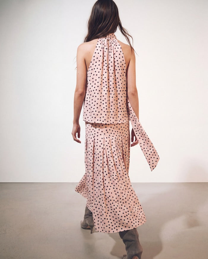 Women's "Retro Chic" Polka Dot Maxi Skirt