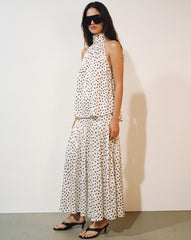 Women's "Retro Chic" Polka Dot Maxi Skirt