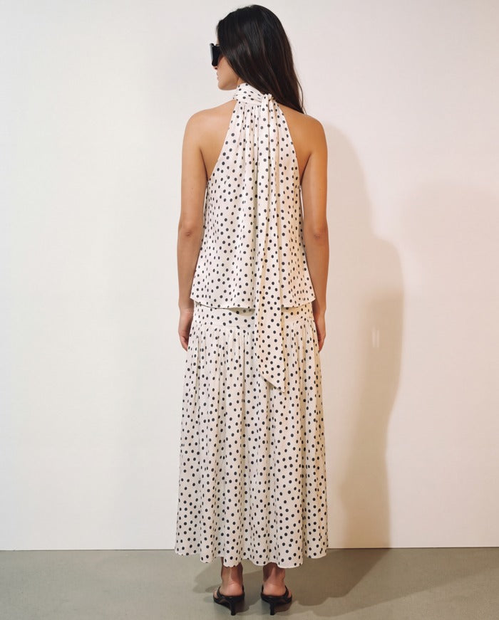 Women's "Retro Chic" Polka Dot Maxi Skirt