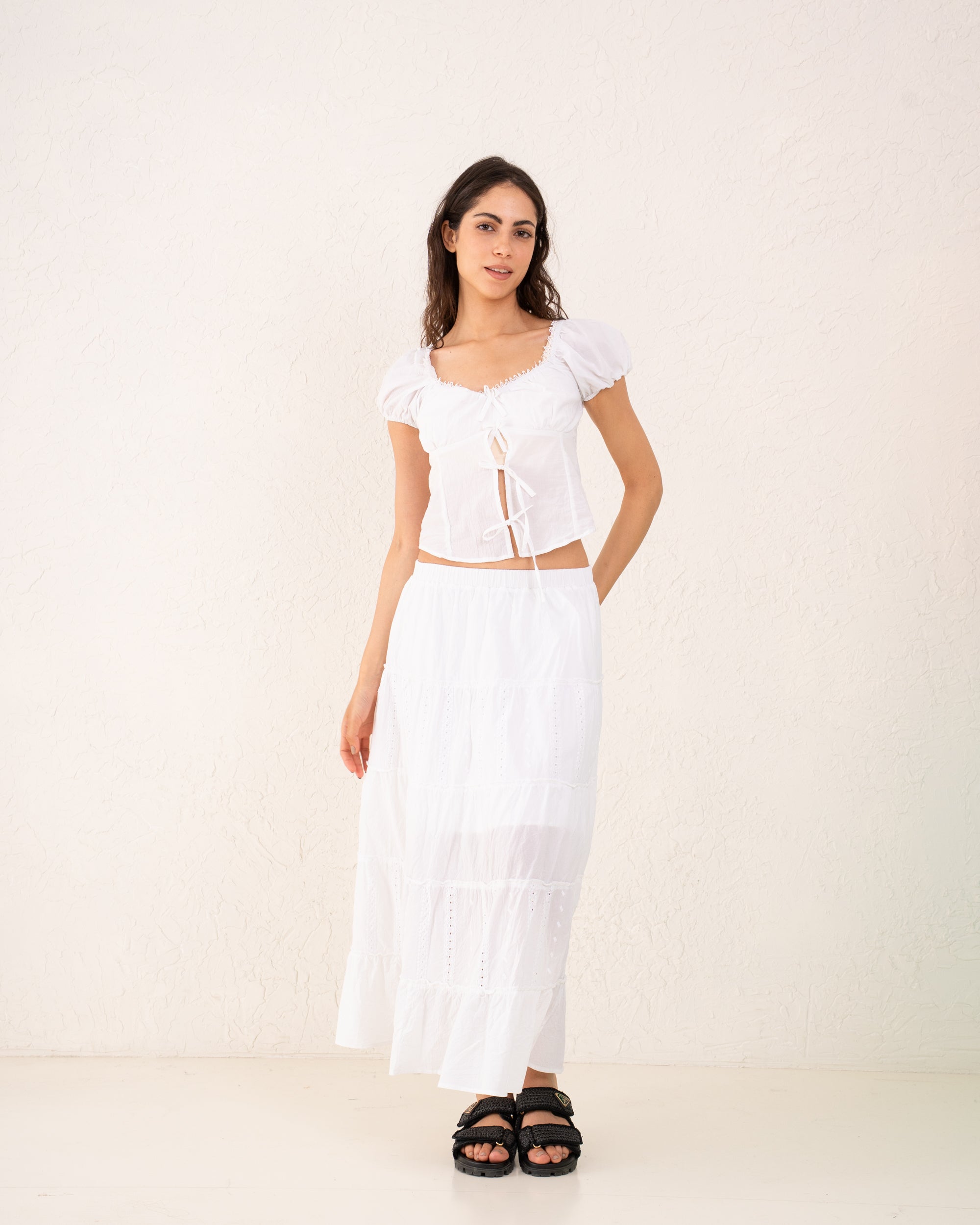 Women maxi layers detailed Skirt