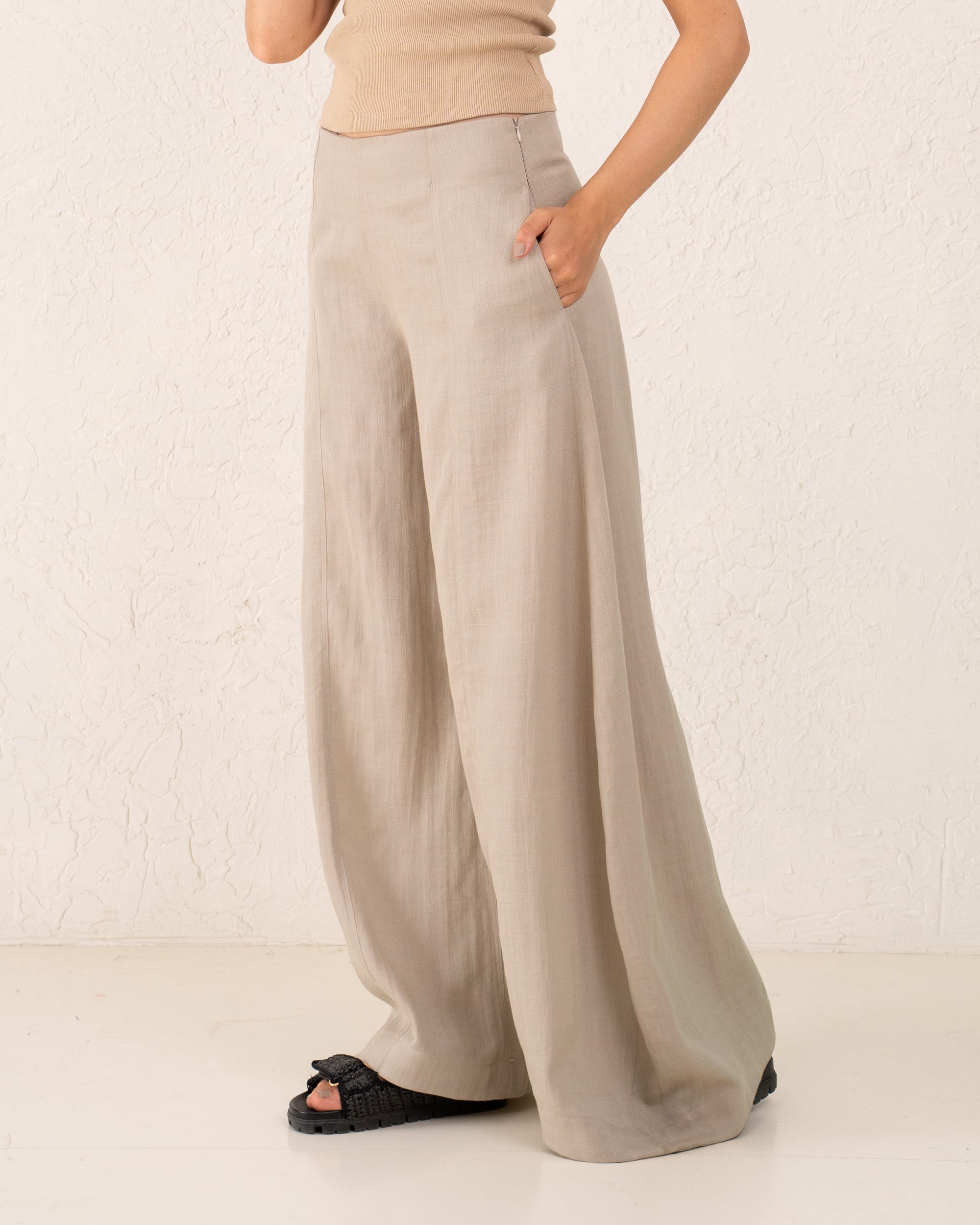 Extra Wide Leg Linen Pants