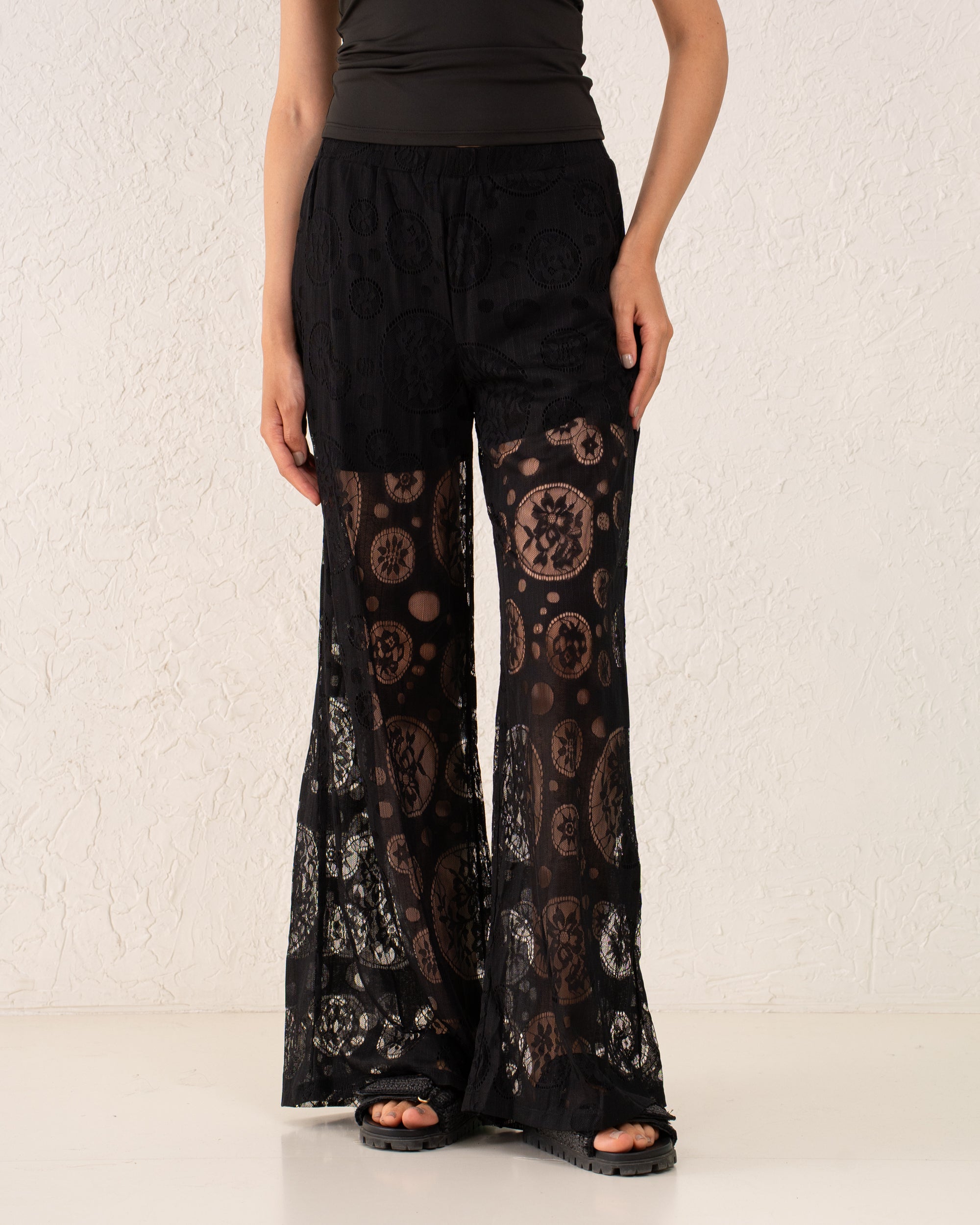 Woman Lace Wide-Leg Beach Pants