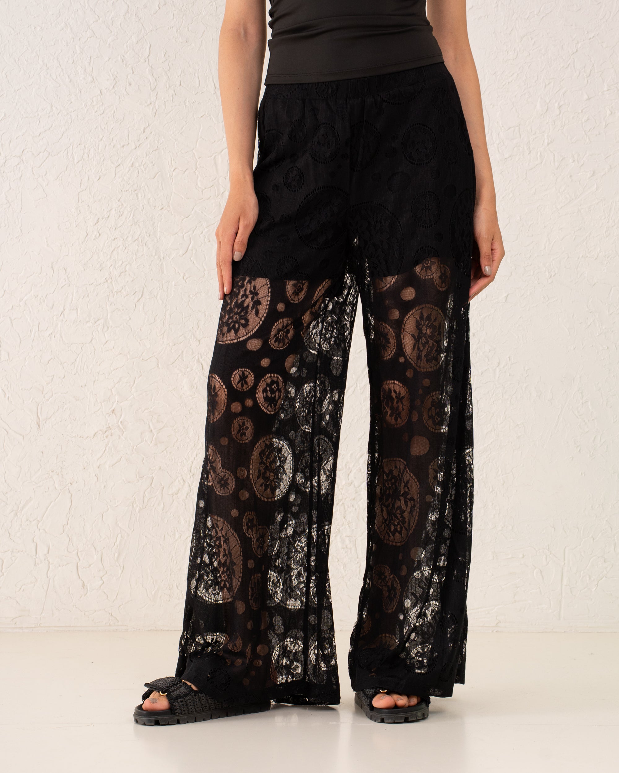 Woman Lace Wide-Leg Beach Pants