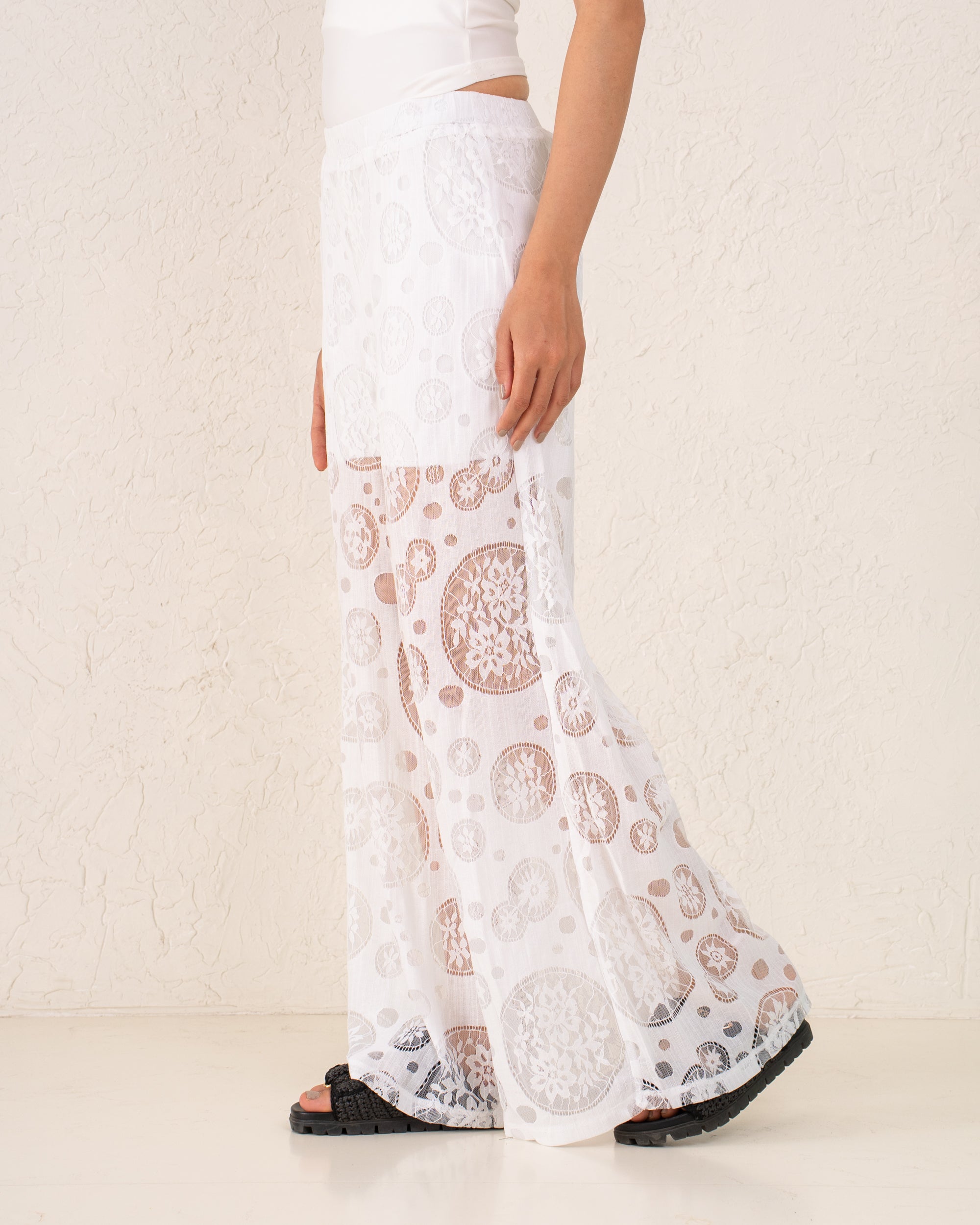 Woman Lace Wide-Leg Beach Pants