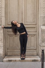 Women front slit legging