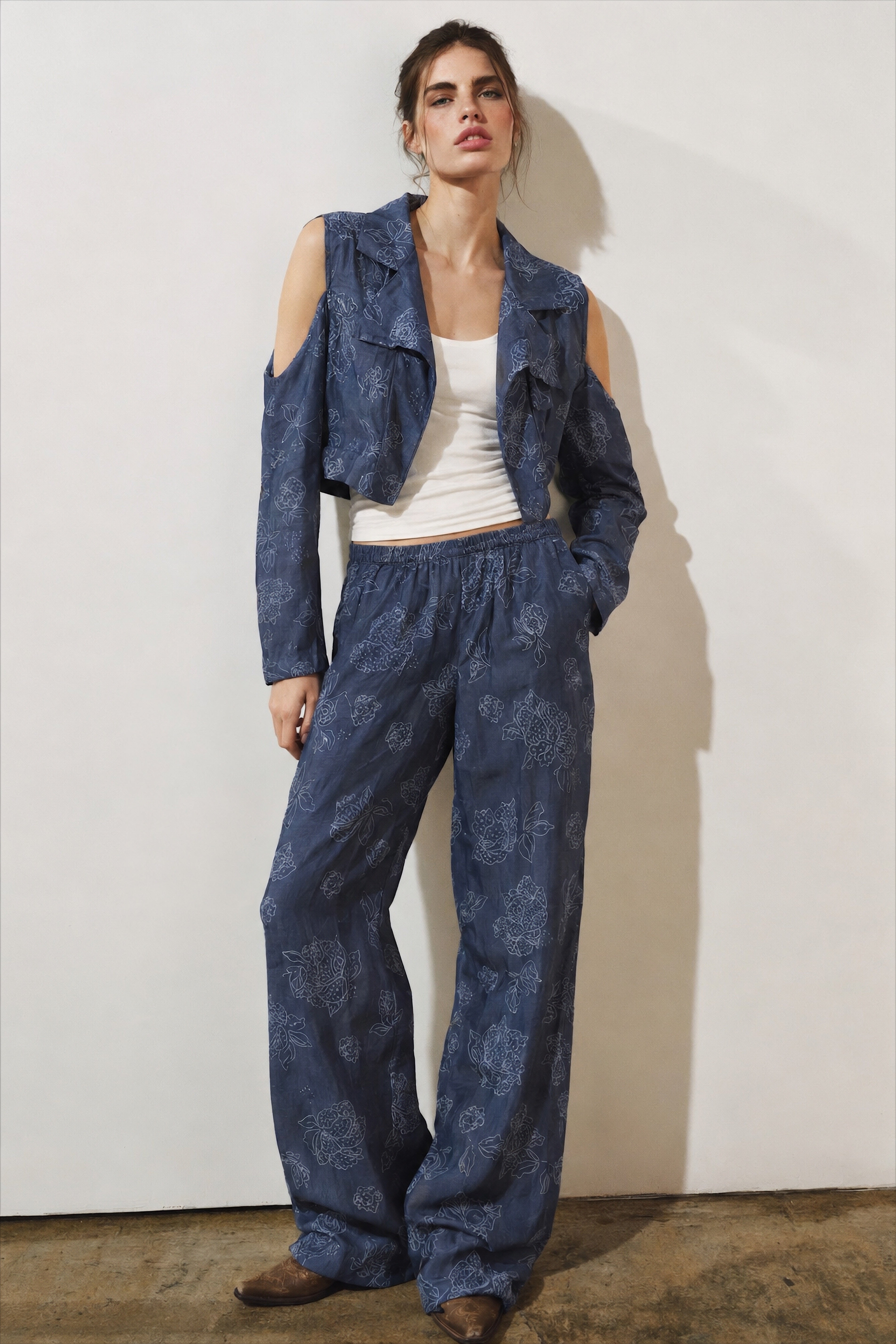 Women jacquard denim
