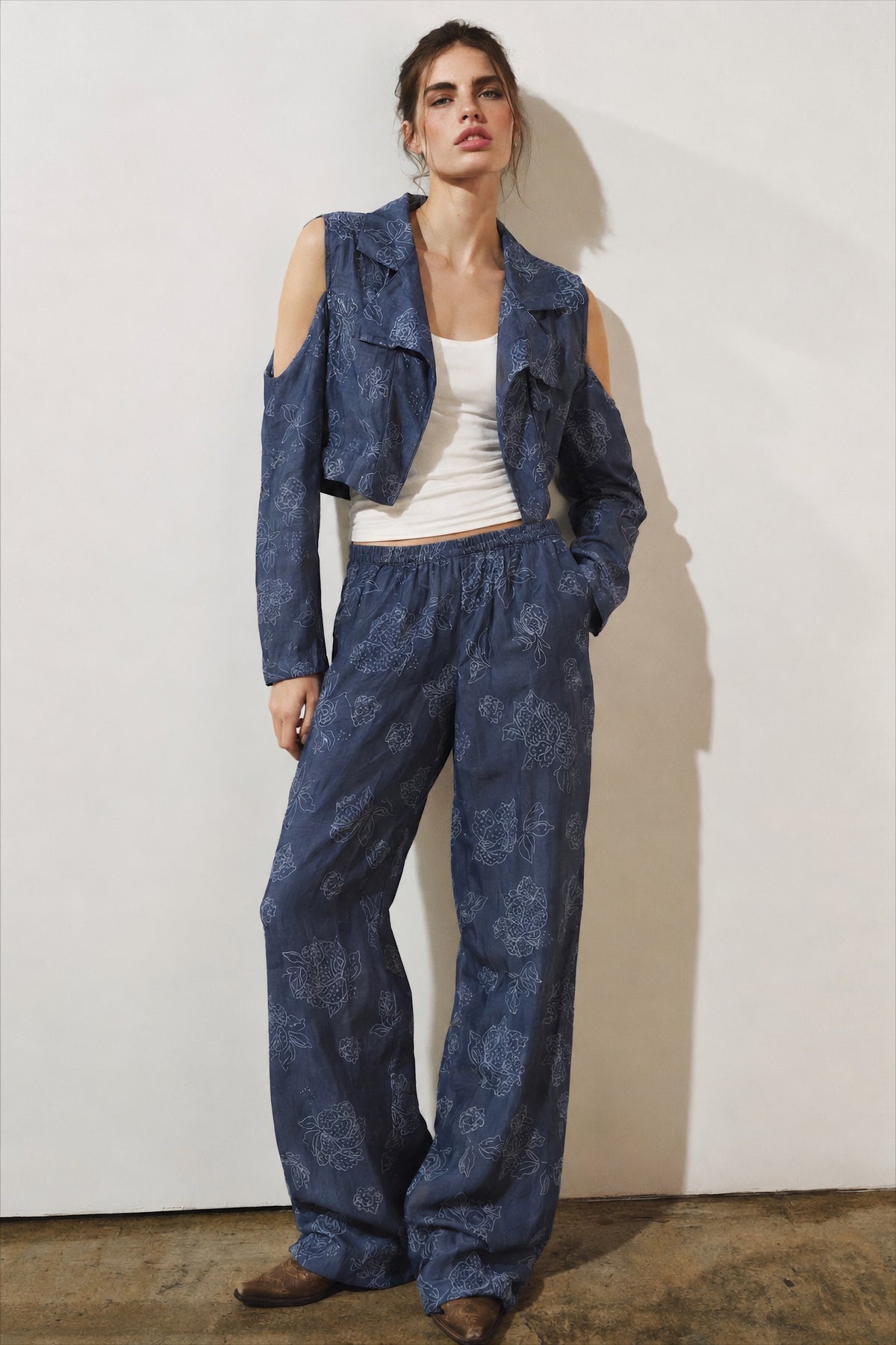 Women jacquard denim