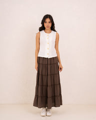 Women gold button textured