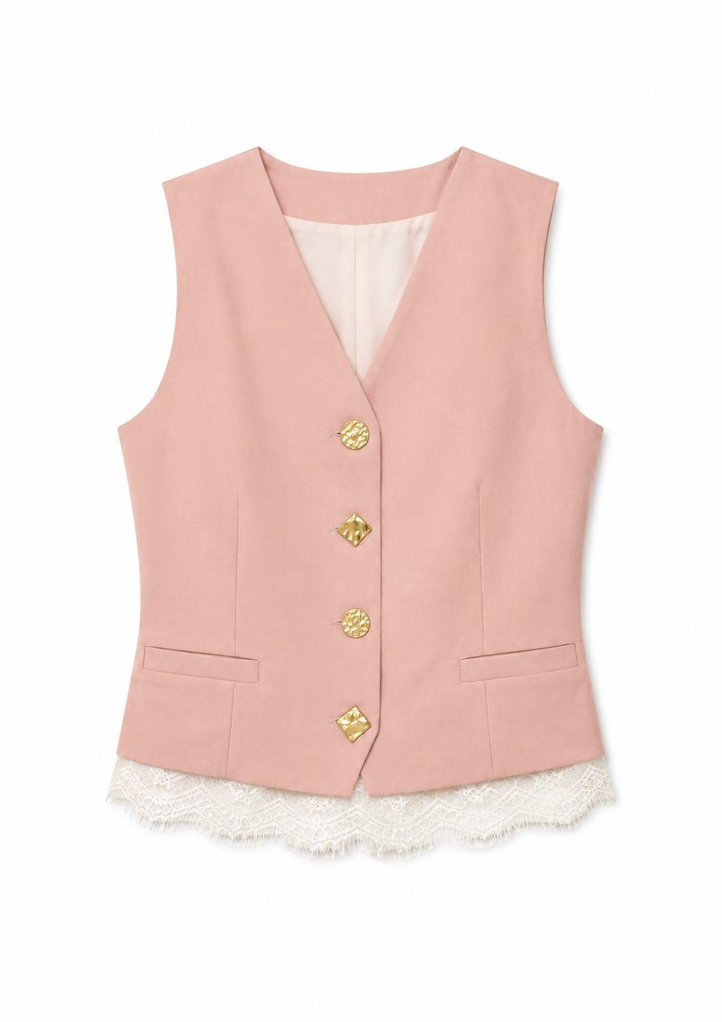 Women vest with lace trims