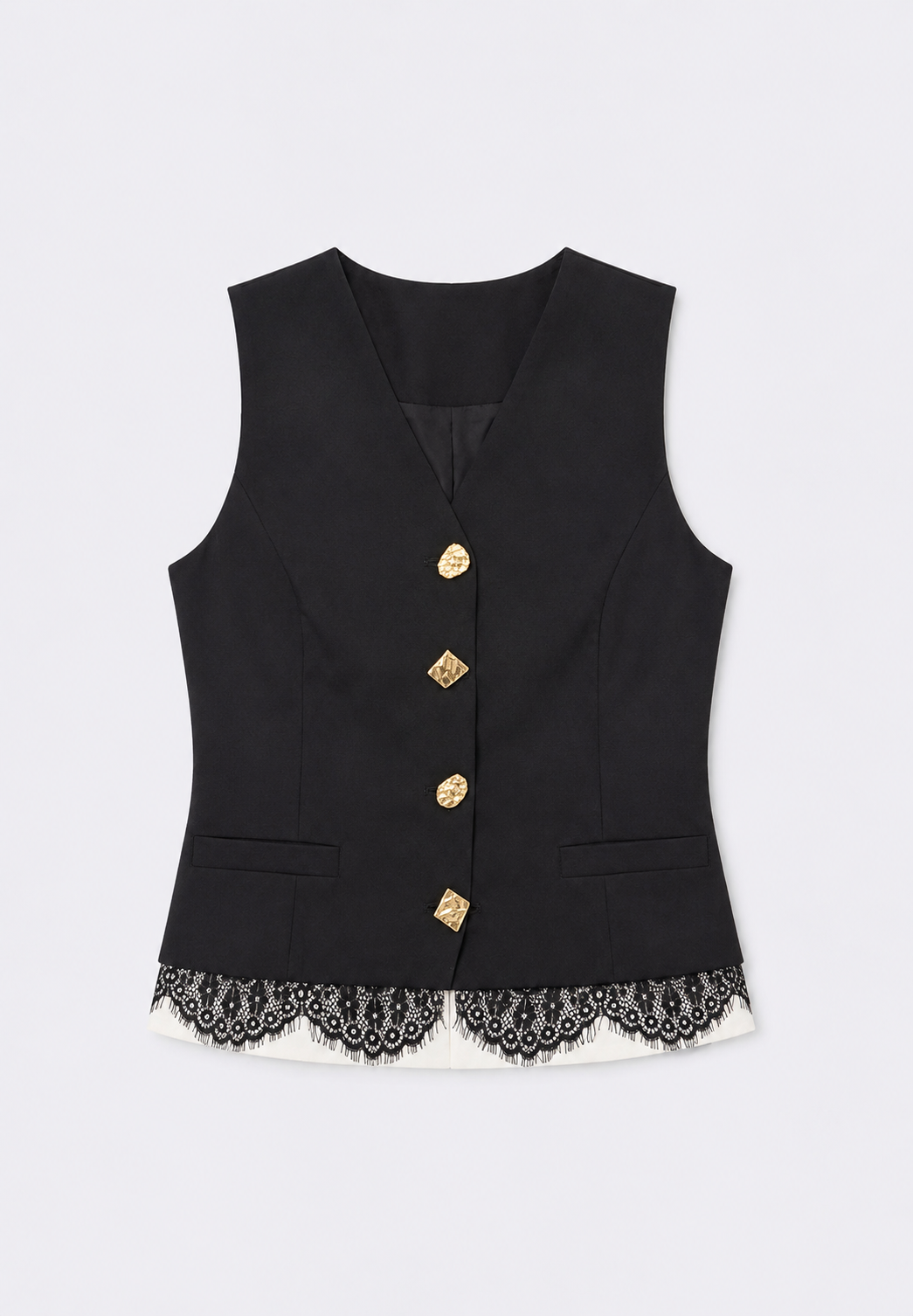 Women vest with lace trims