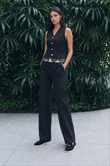 Women vest with lace trims