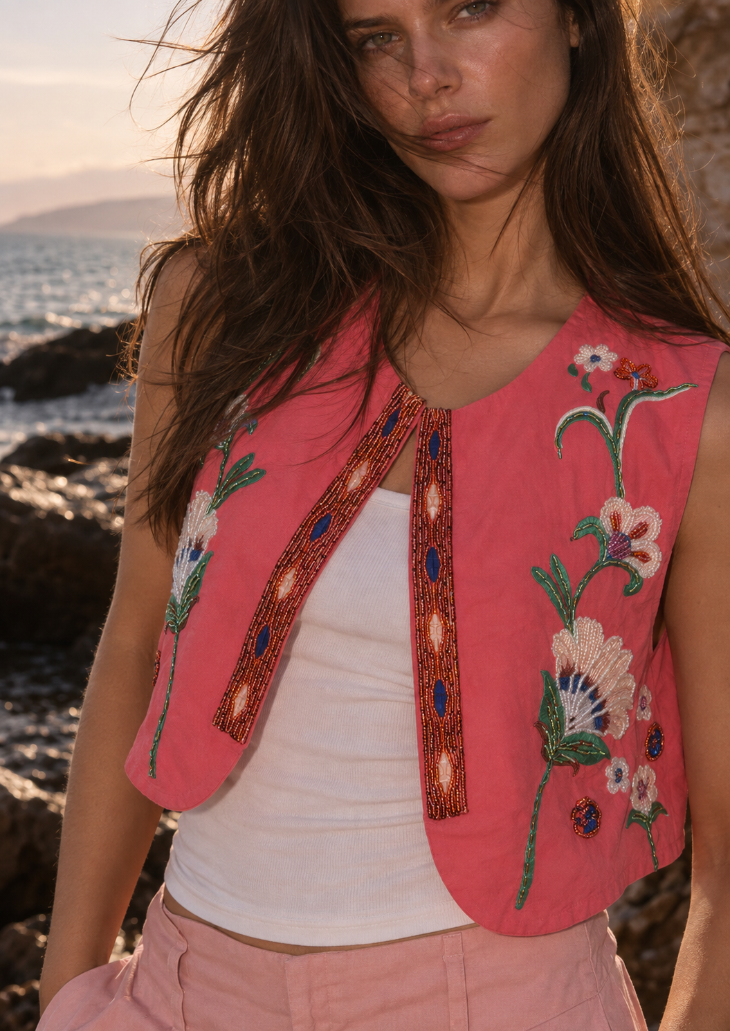 Women embellished vest