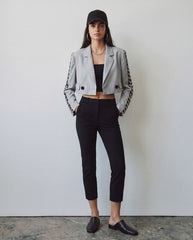 Women cropped blazer hoop