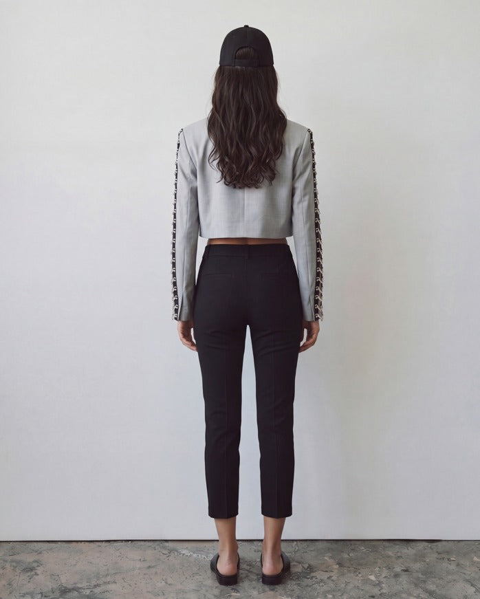 Women cropped blazer hoop