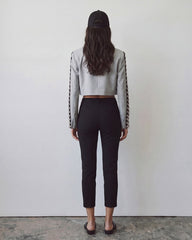Women cropped blazer hoop