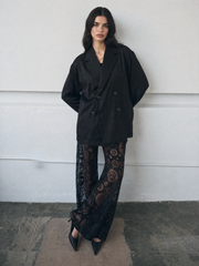 Women jacquard satin blazer