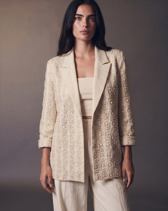 Women linear embellished